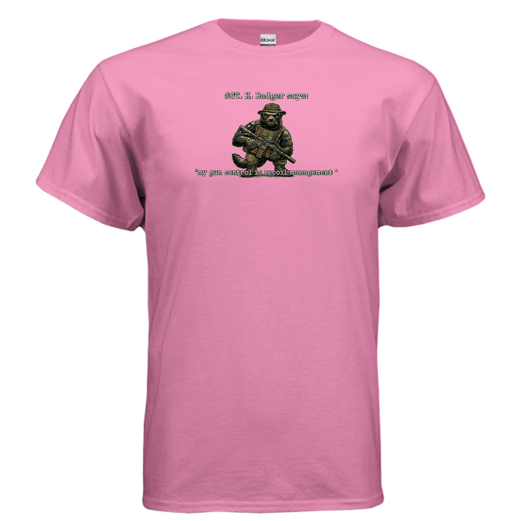 Sgt. H. Badger” Tactical Tee – Recoil Management Specialist Anvil and Anthem }
