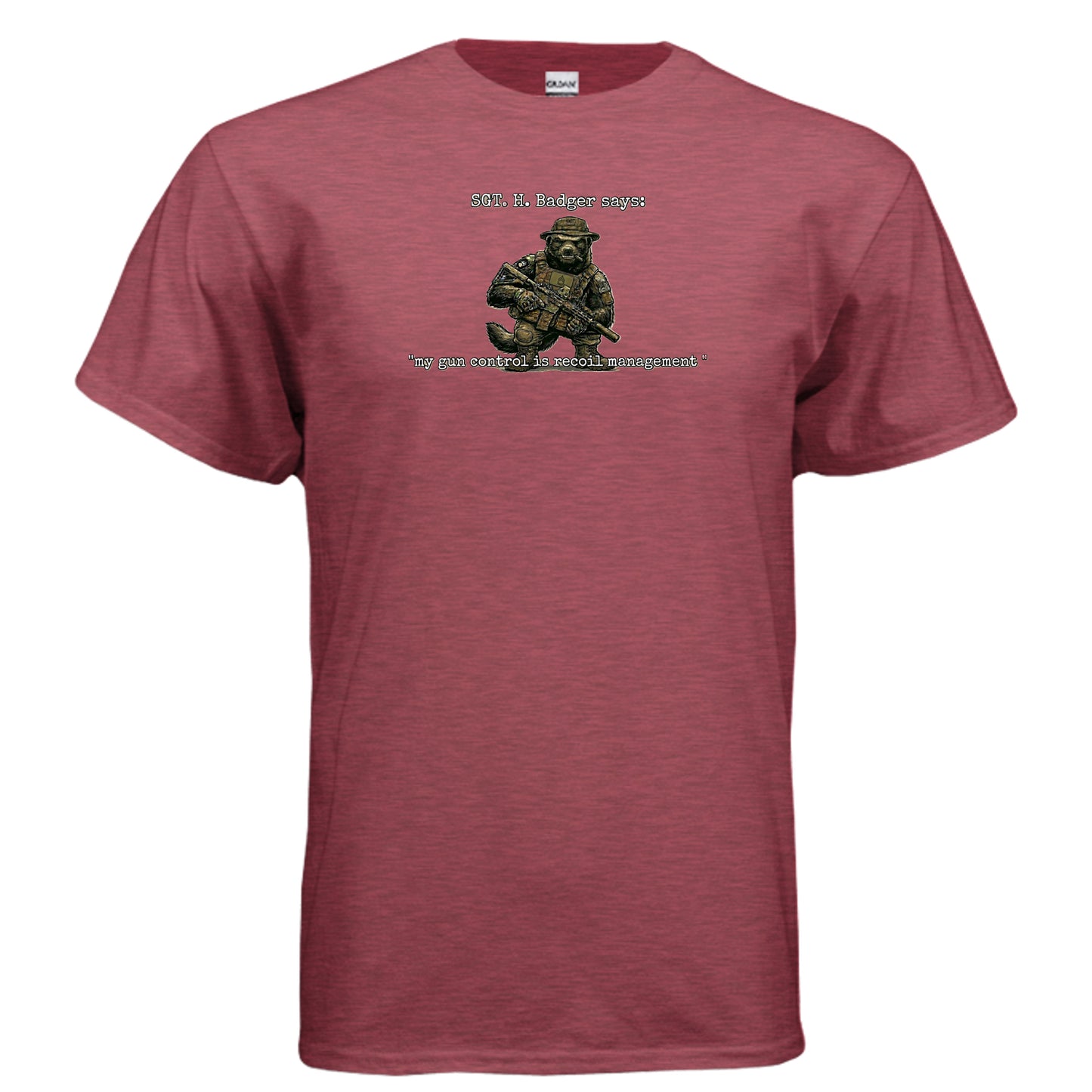 Sgt. H. Badger” Tactical Tee – Recoil Management Specialist {{ product_type }Anvil and Anthem }
