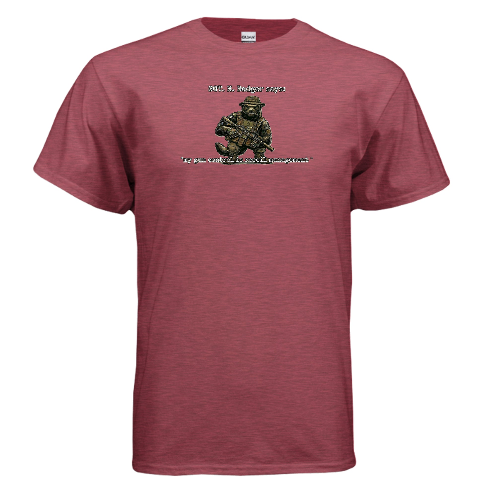 Sgt. H. Badger” Tactical Tee – Recoil Management Specialist {{ product_type }Anvil and Anthem }