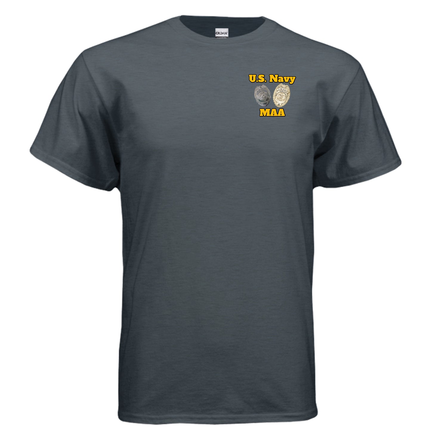US Navy MAA “Master at Arms” Tee – Security & Discipline Edition Heather Navy {{ product_type }Anvil and Anthem }