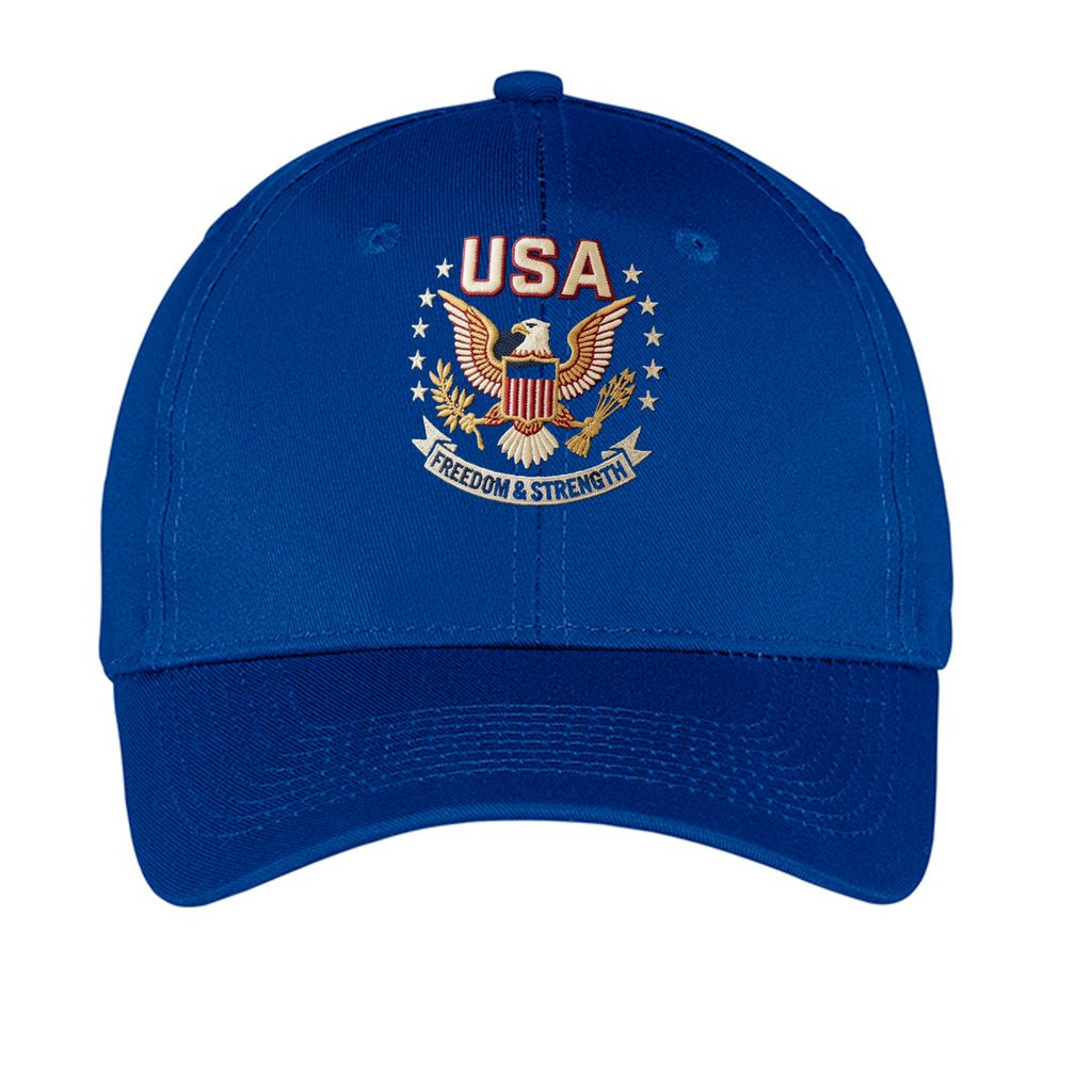 “Freedom & Strength” USA Eagle Dad Hat – American Patriot Edition Anvil and Anthem }