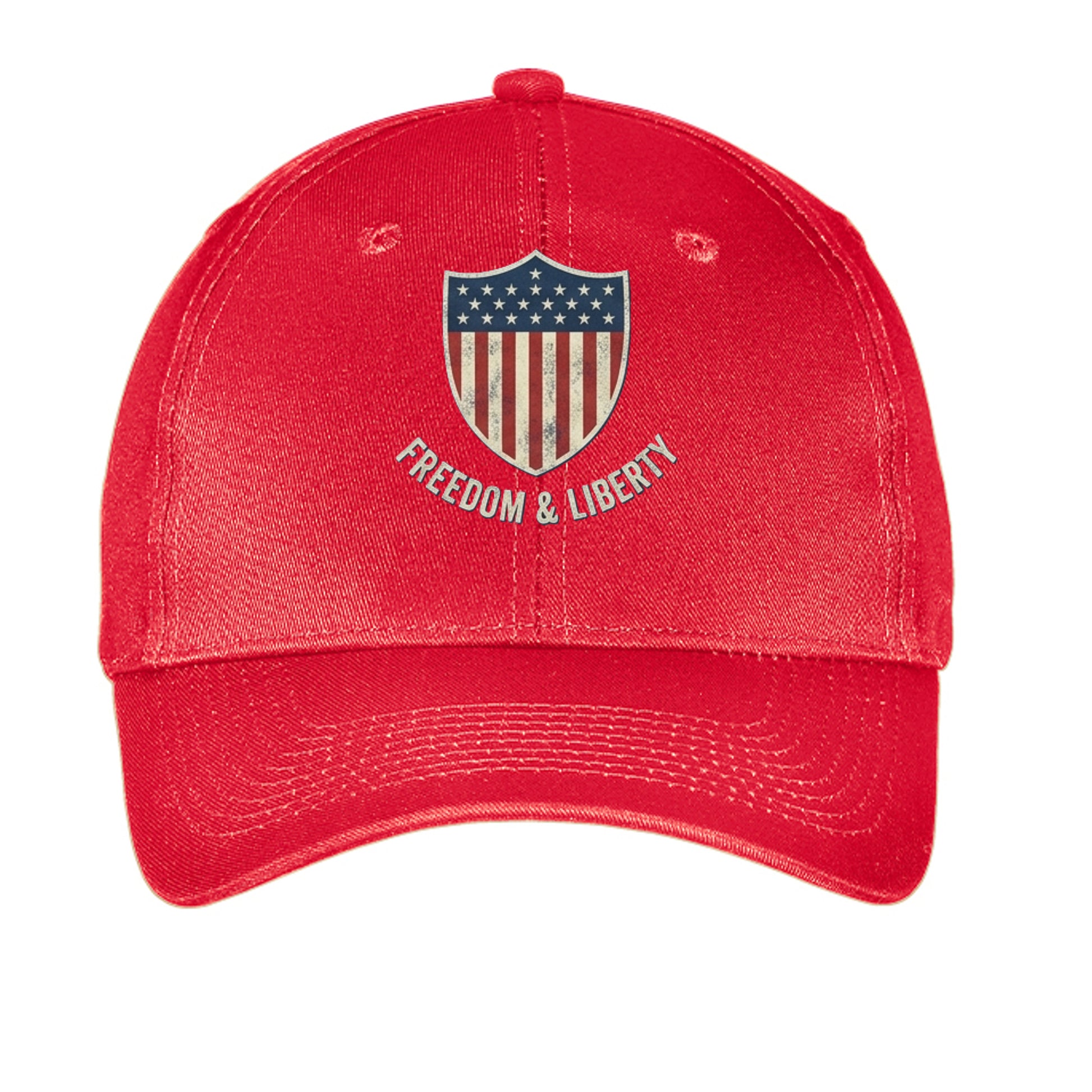 Freedom & Liberty American Shield Hat | Patriotic USA Cap True Red ONE SIZE {{ product_type }Anvil and Anthem }