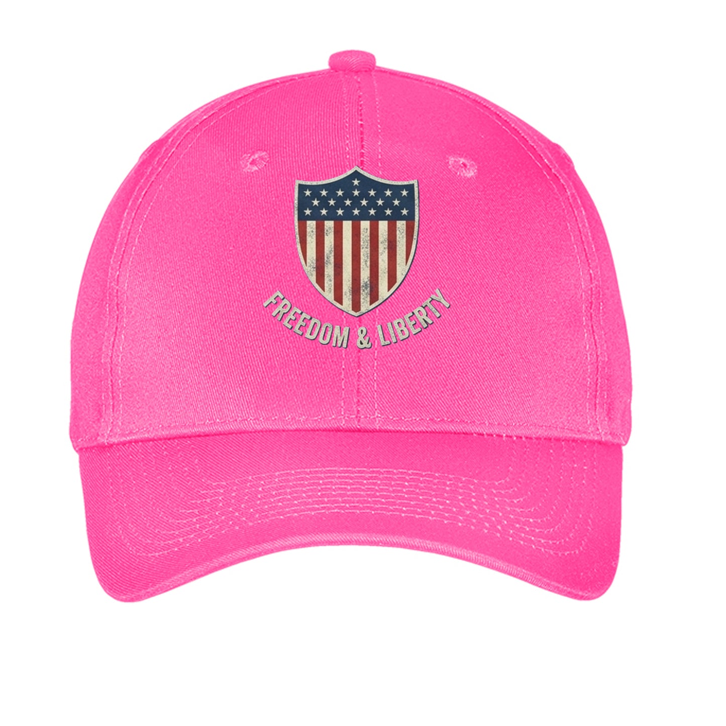 Freedom & Liberty American Shield Hat | Patriotic USA Cap Neon Pink ONE SIZE {{ product_type }Anvil and Anthem }