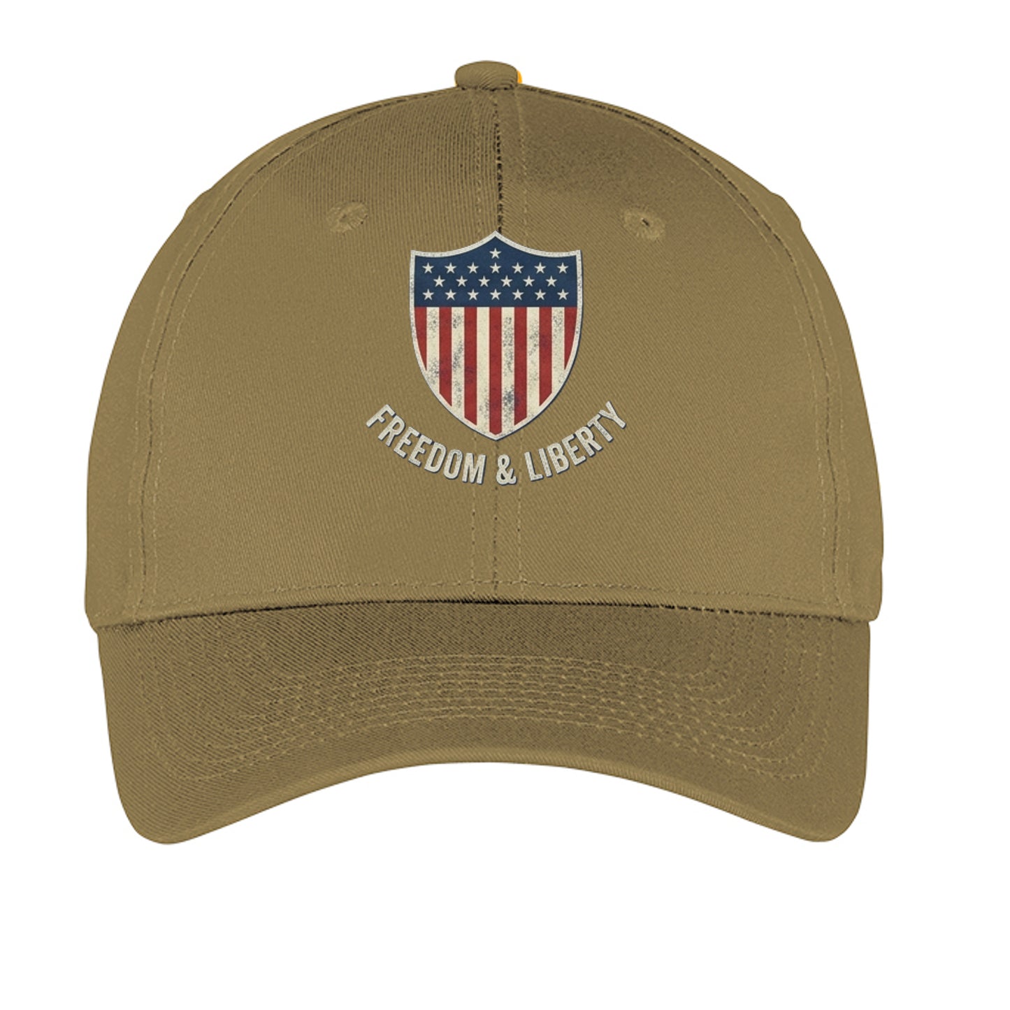 Freedom & Liberty American Shield Hat | Patriotic USA Cap Coyote Brown ONE SIZE {{ product_type }Anvil and Anthem }