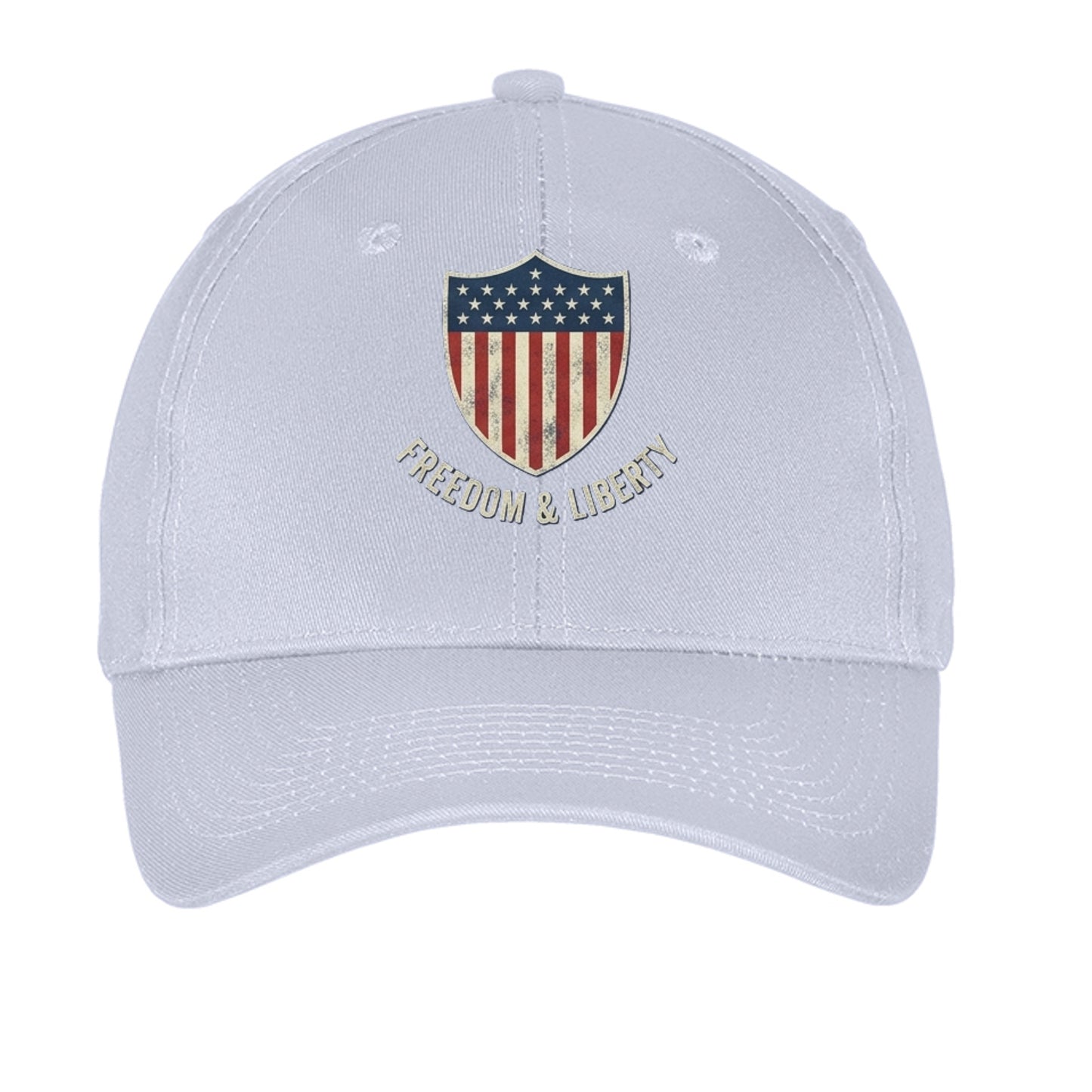 Freedom & Liberty American Shield Hat | Patriotic USA Cap Silver ONE SIZE {{ product_type }Anvil and Anthem }