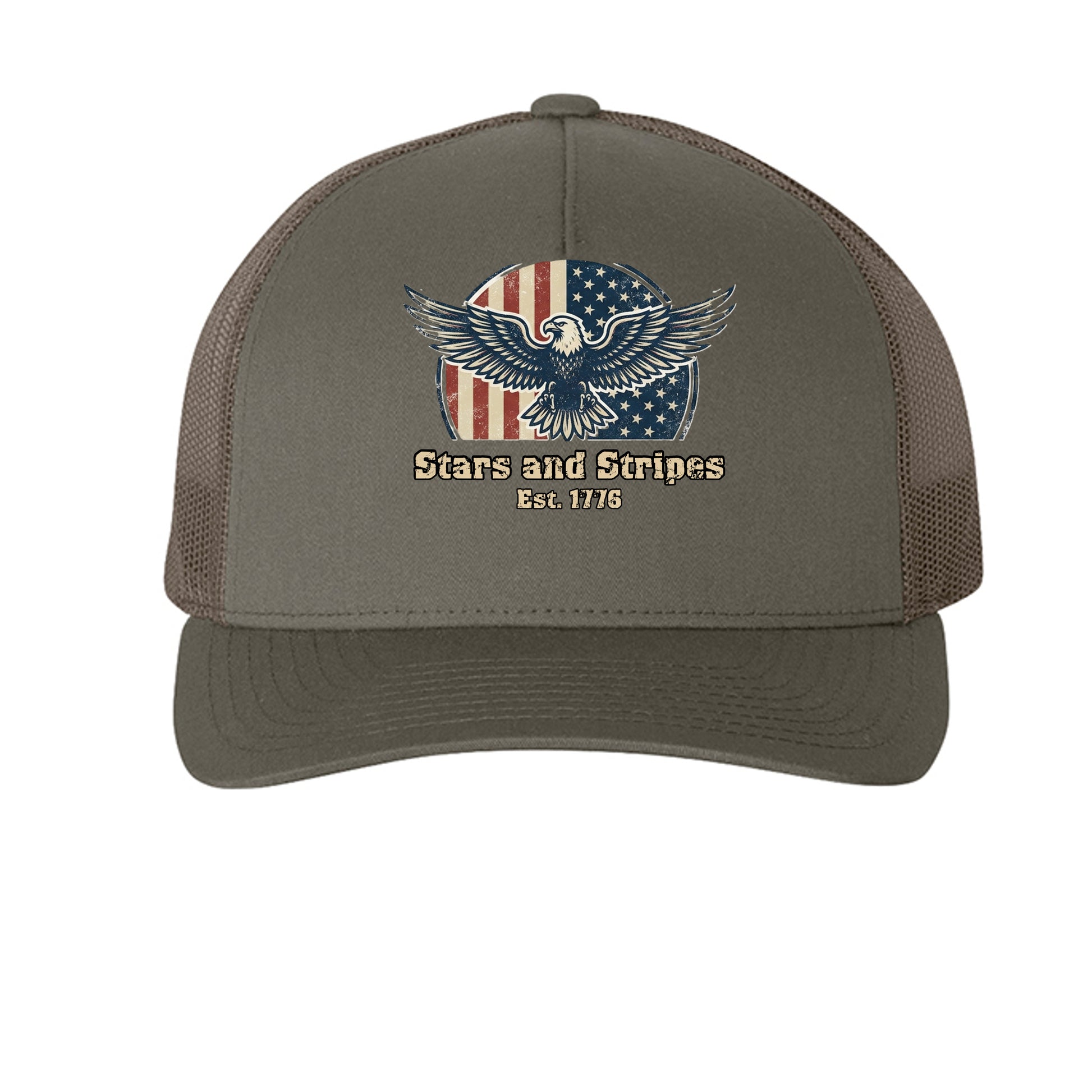 Stars & Stripes American Eagle Trucker Hat | Patriotic USA Classic Since 1776 {{ product_type }Anvil and Anthem }