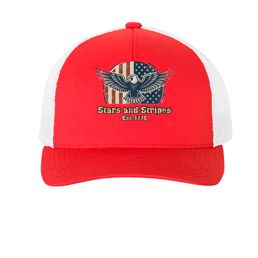 Stars & Stripes American Eagle Trucker Hat | Patriotic USA Classic Since 1776 {{ product_type }Anvil and Anthem }
