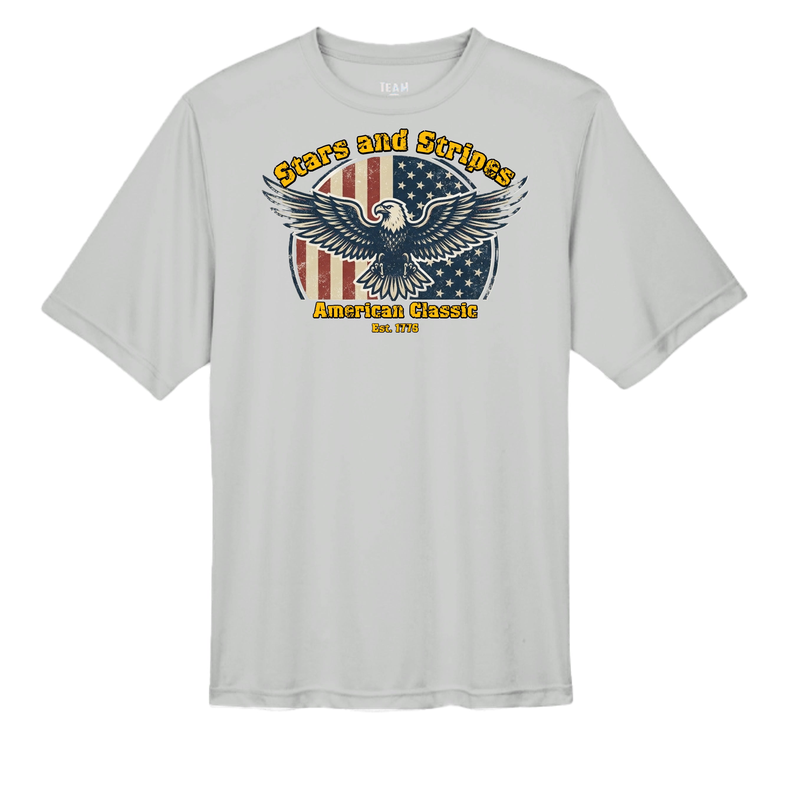 Stars & Stripes American Eagle Performance Wicking Tee | Patriotic USA Athletic Shirt (Est. 1776) Anvil and Anthem }