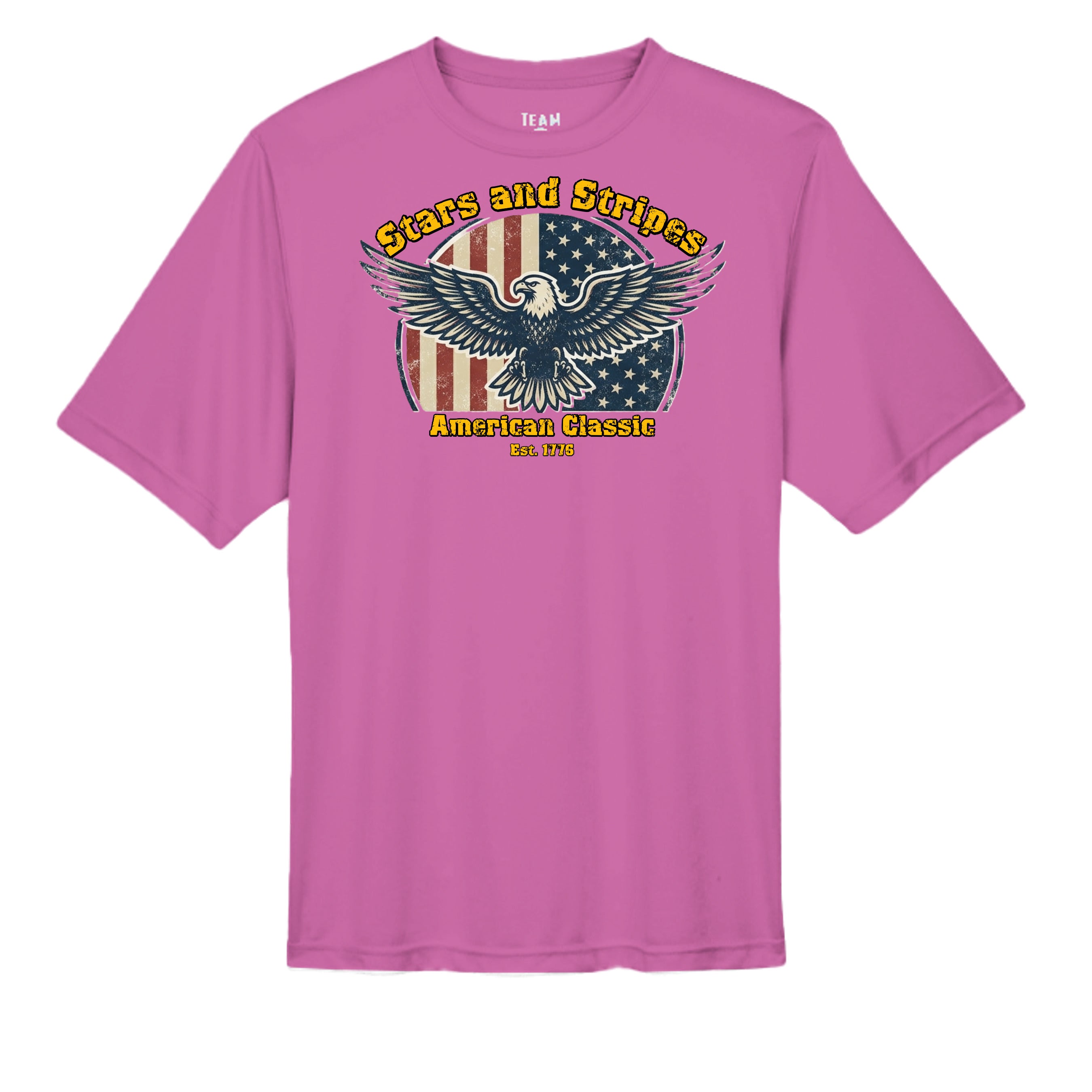 Stars & Stripes American Eagle Performance Wicking Tee | Patriotic USA Athletic Shirt (Est. 1776) Anvil and Anthem }