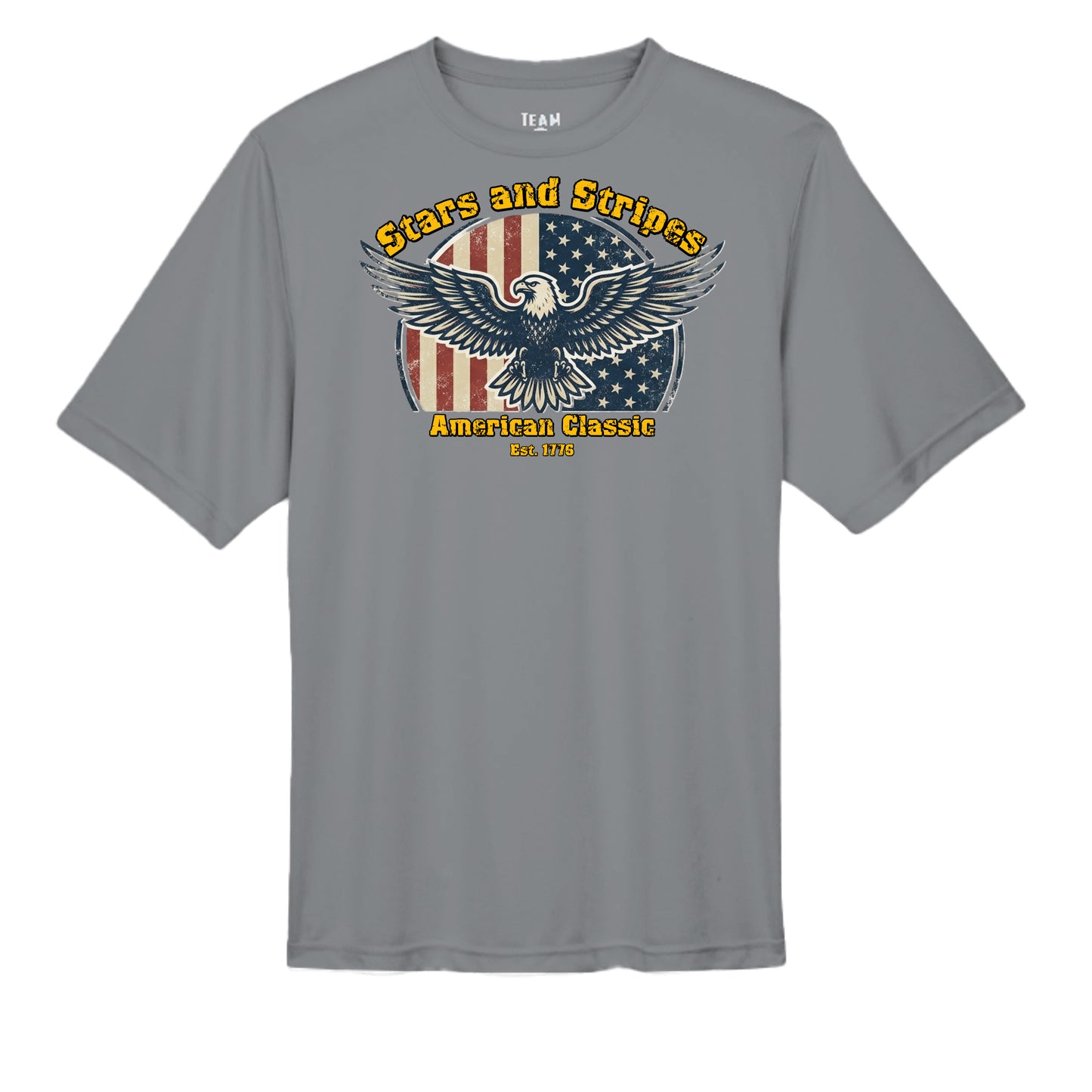 Stars & Stripes American Eagle Performance Wicking Tee | Patriotic USA Athletic Shirt (Est. 1776) SPORT GRAPHITE {{ product_type }Anvil and Anthem }