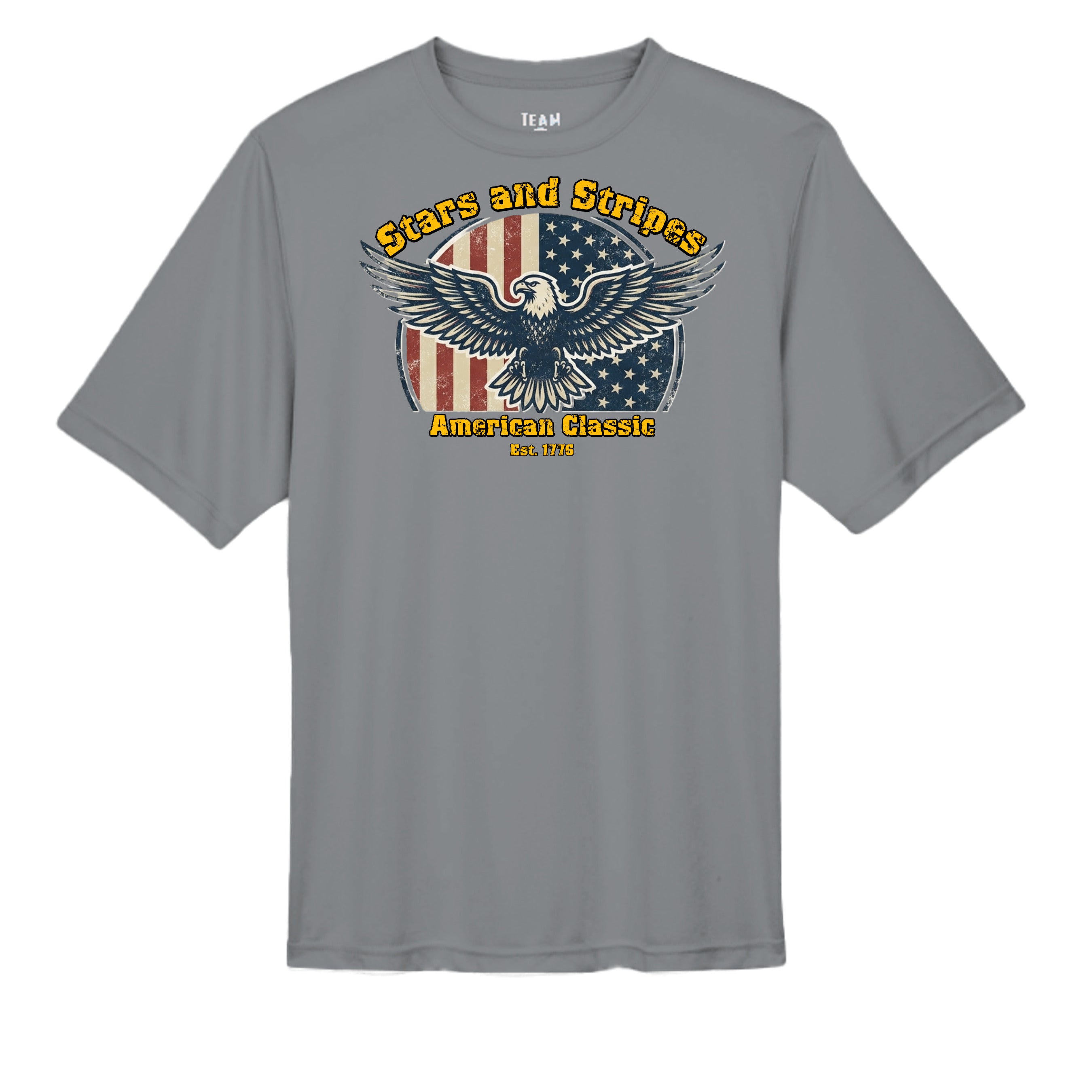 Stars & Stripes American Eagle Performance Wicking Tee | Patriotic USA Athletic Shirt (Est. 1776) Anvil and Anthem }