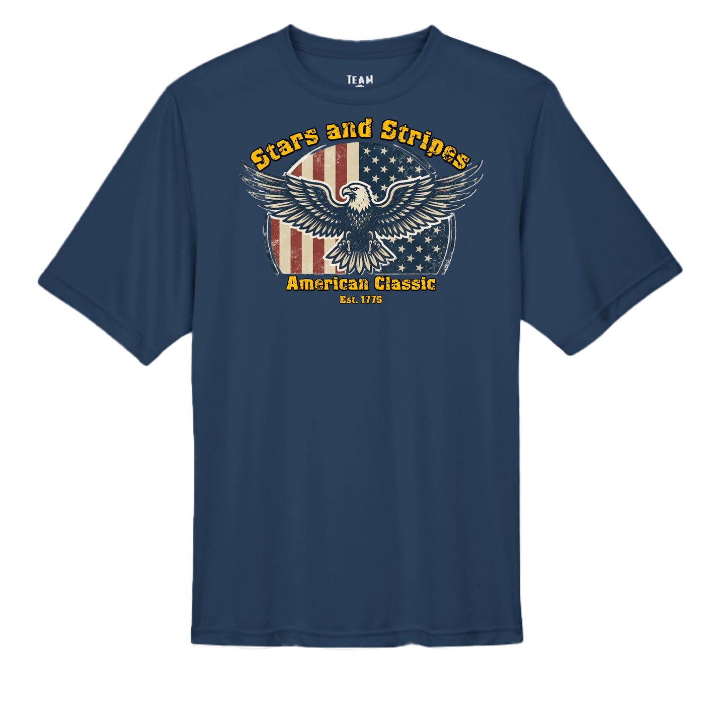 Stars & Stripes American Eagle Performance Wicking Tee | Patriotic USA Athletic Shirt (Est. 1776) SPORT DARK NAVY {{ product_type }Anvil and Anthem }