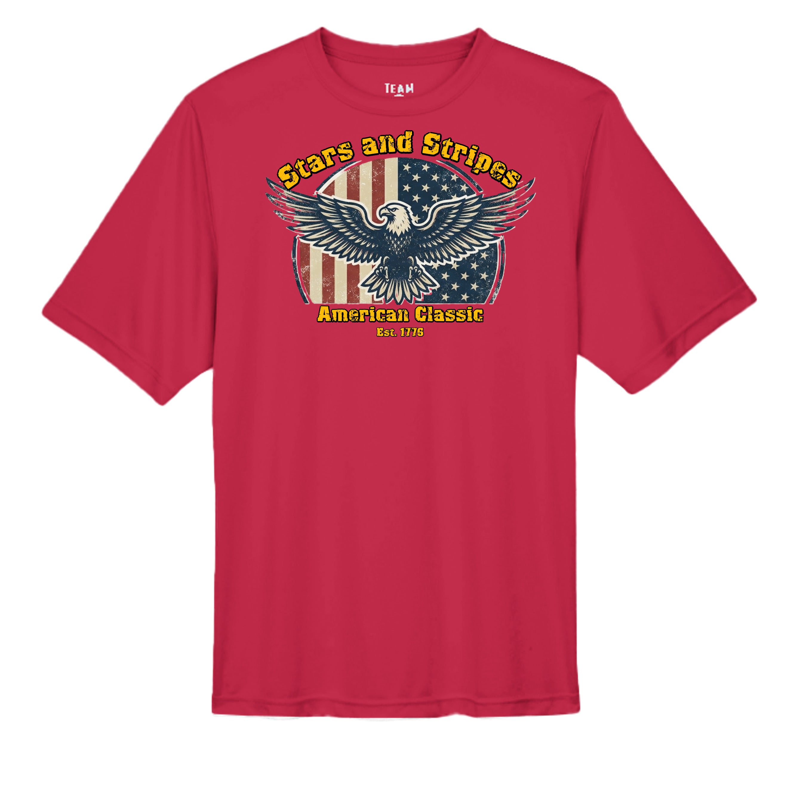 Stars & Stripes American Eagle Performance Wicking Tee | Patriotic USA Athletic Shirt (Est. 1776) Anvil and Anthem }