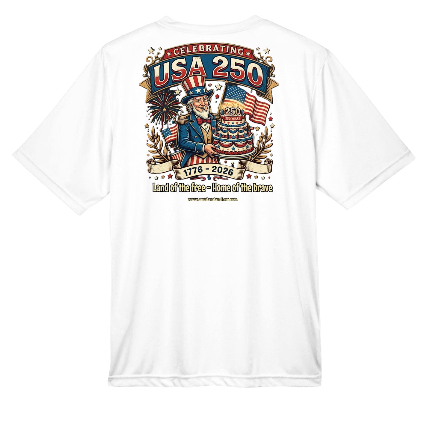 Free & Brave “America 250” Performance Wicking Tee | USA Patriotic Eagle & Uncle Sam Athletic Shirt {{ product_type }Anvil and Anthem }