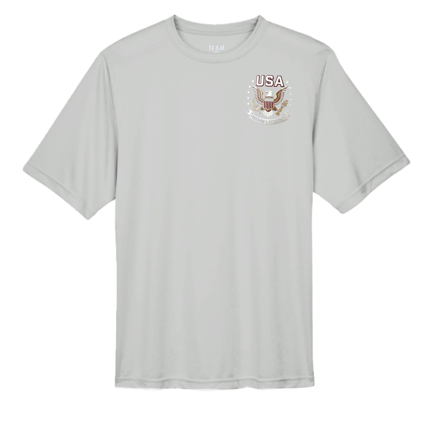Free & Brave “America 250” Performance Wicking Tee | USA Patriotic Eagle & Uncle Sam Athletic Shirt {{ product_type }Anvil and Anthem }