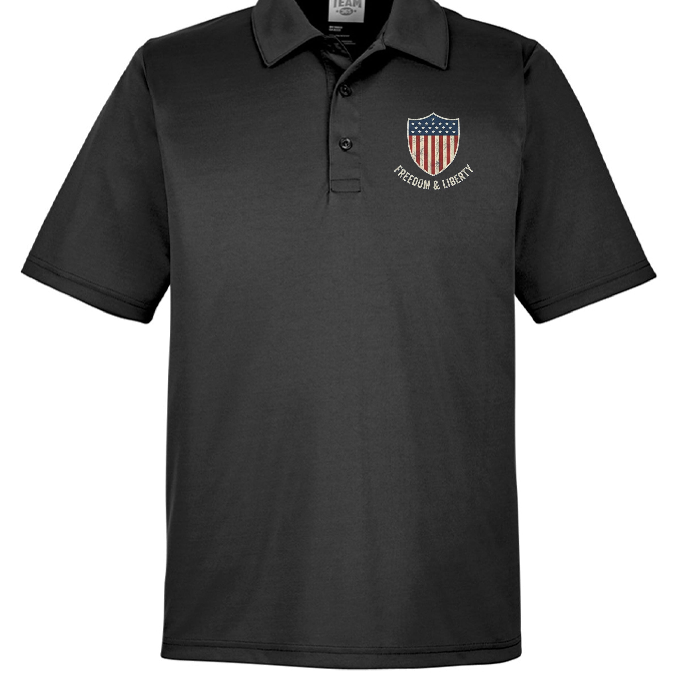Freedom & Liberty American Heritage Polo | Patriotic USA Performance Golf Shirt – 250 Years & Counting BLACK {{ product_type }Anvil and Anthem }