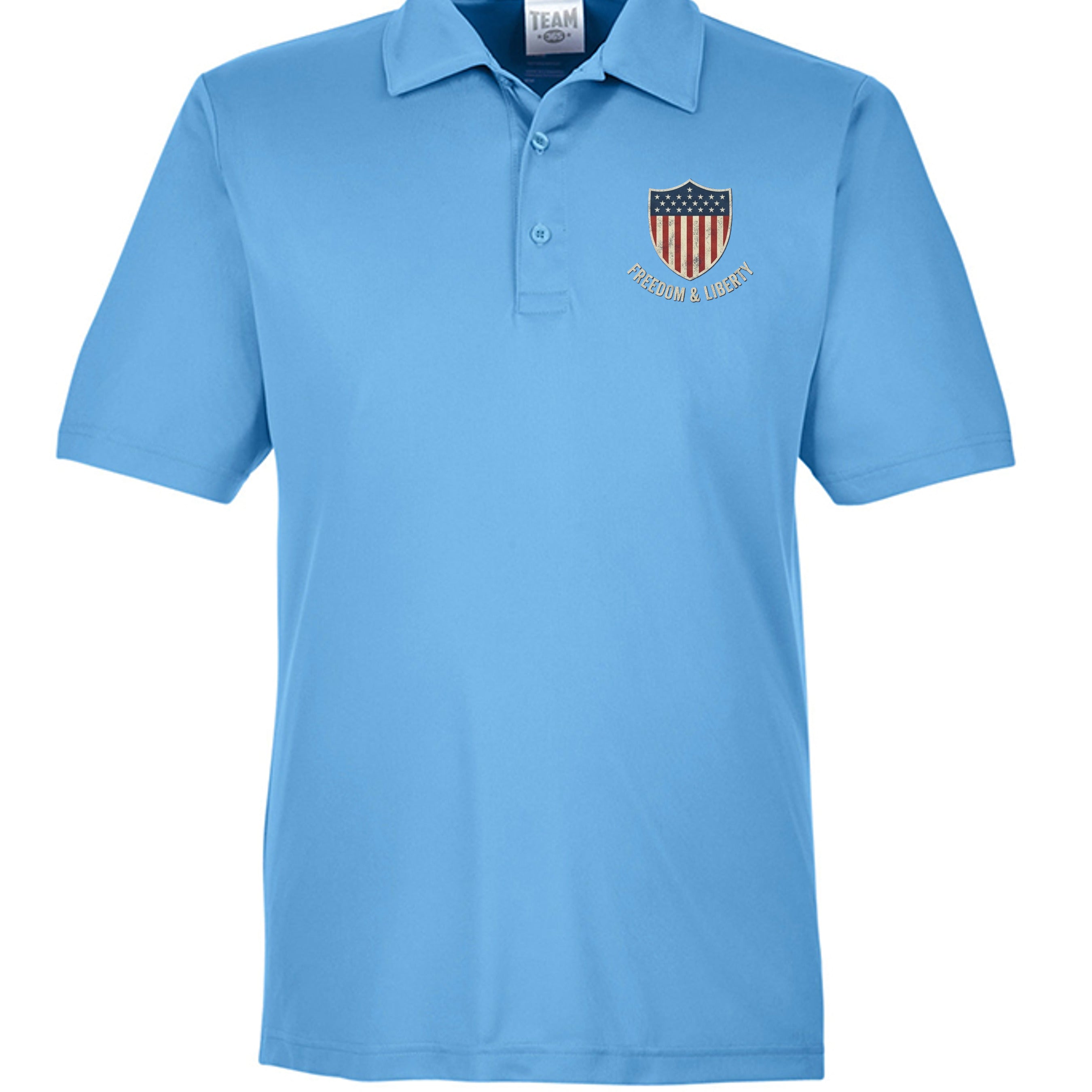 Freedom & Liberty American Heritage Polo | Patriotic USA Performance Golf Shirt – 250 Years & Counting SPORT LIGHT BLUE {{ product_type }Anvil and Anthem }