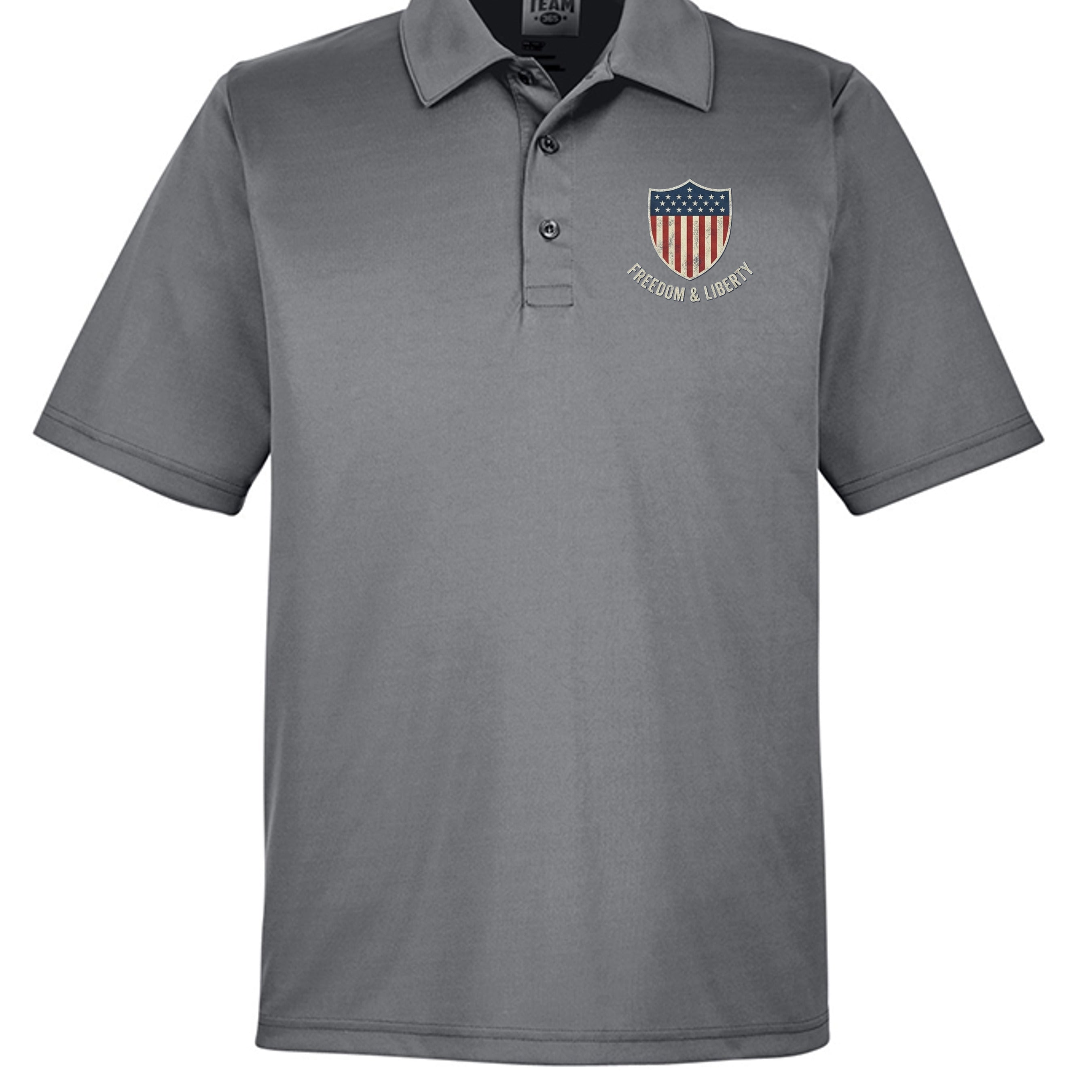 Freedom & Liberty American Heritage Polo | Patriotic USA Performance Golf Shirt – 250 Years & Counting SPORT GRAPHITE {{ product_type }Anvil and Anthem }