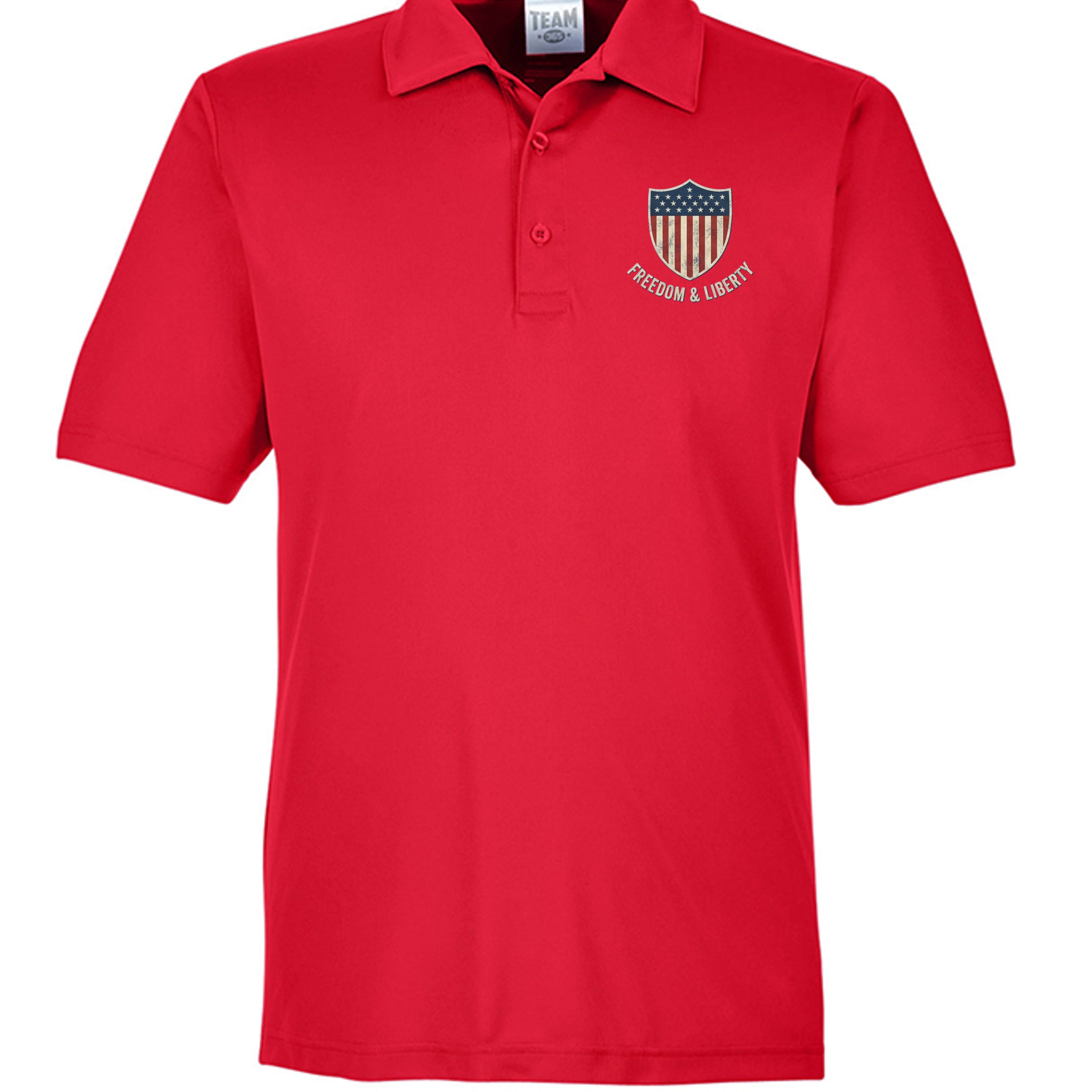 Freedom & Liberty American Heritage Polo | Patriotic USA Performance Golf Shirt – 250 Years & Counting SPORT RED {{ product_type }Anvil and Anthem }