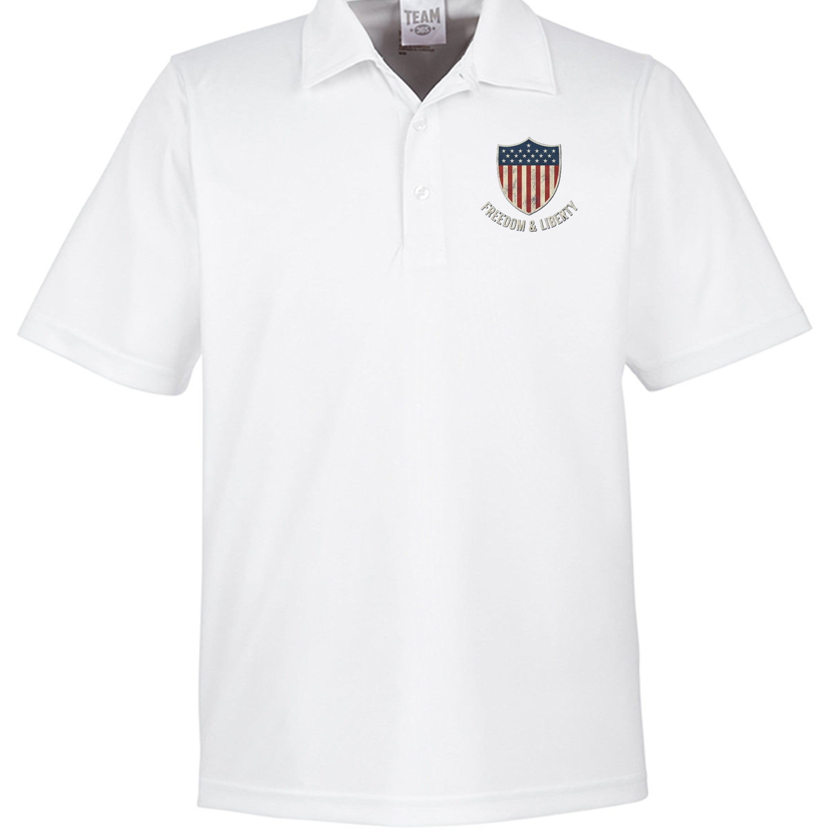 Freedom & Liberty American Heritage Polo | Patriotic USA Performance Golf Shirt – 250 Years & Counting WHITE {{ product_type }Anvil and Anthem }