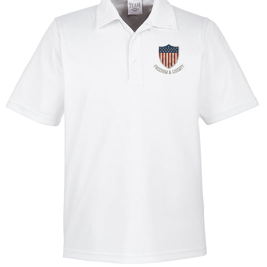 Freedom & Liberty American Heritage Polo | Patriotic USA Performance Golf Shirt – 250 Years & Counting WHITE {{ product_type }Anvil and Anthem }