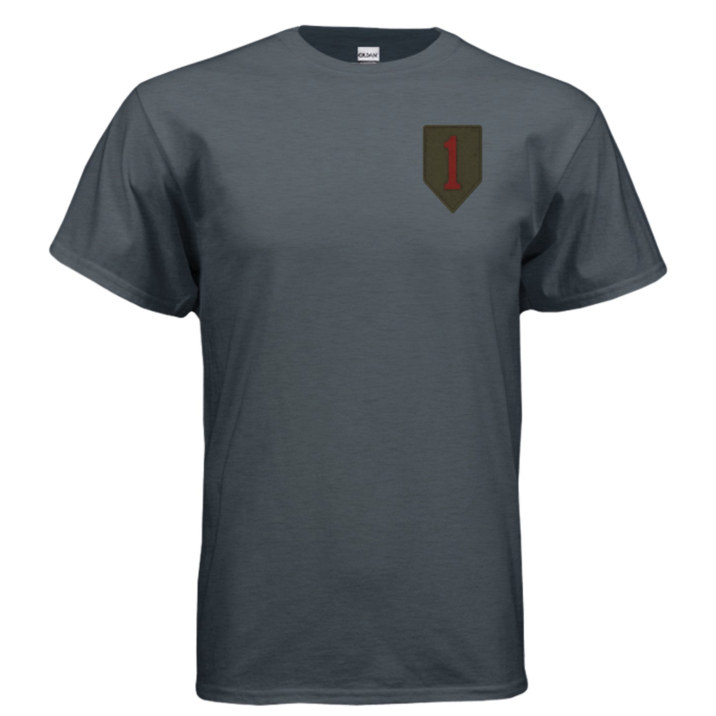 Big Red One Tee – 1st Infantry Division “Big Red One” Army Pride Shirt Heather Navy {{ product_type }Anvil and Anthem }