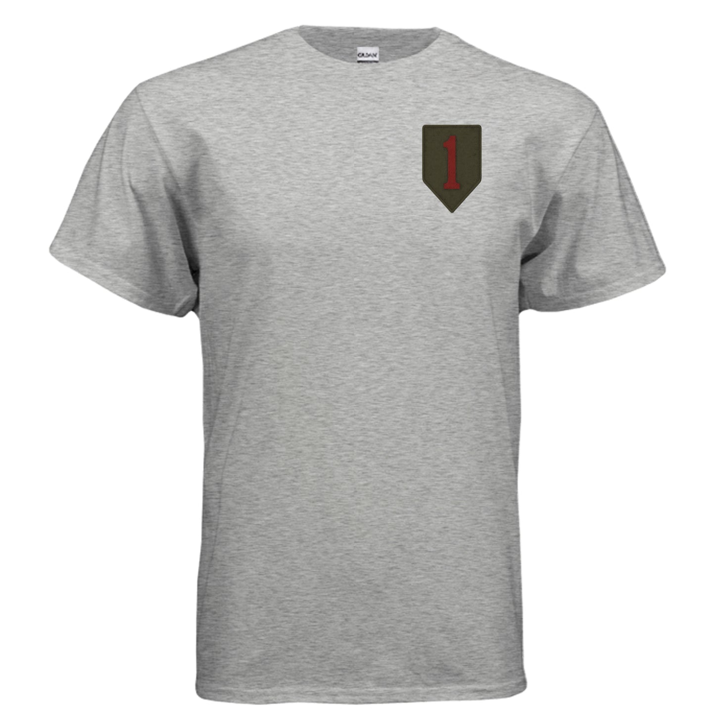Big Red One Tee – 1st Infantry Division “Big Red One” Army Pride Shirt SPORT GREY {{ product_type }Anvil and Anthem }