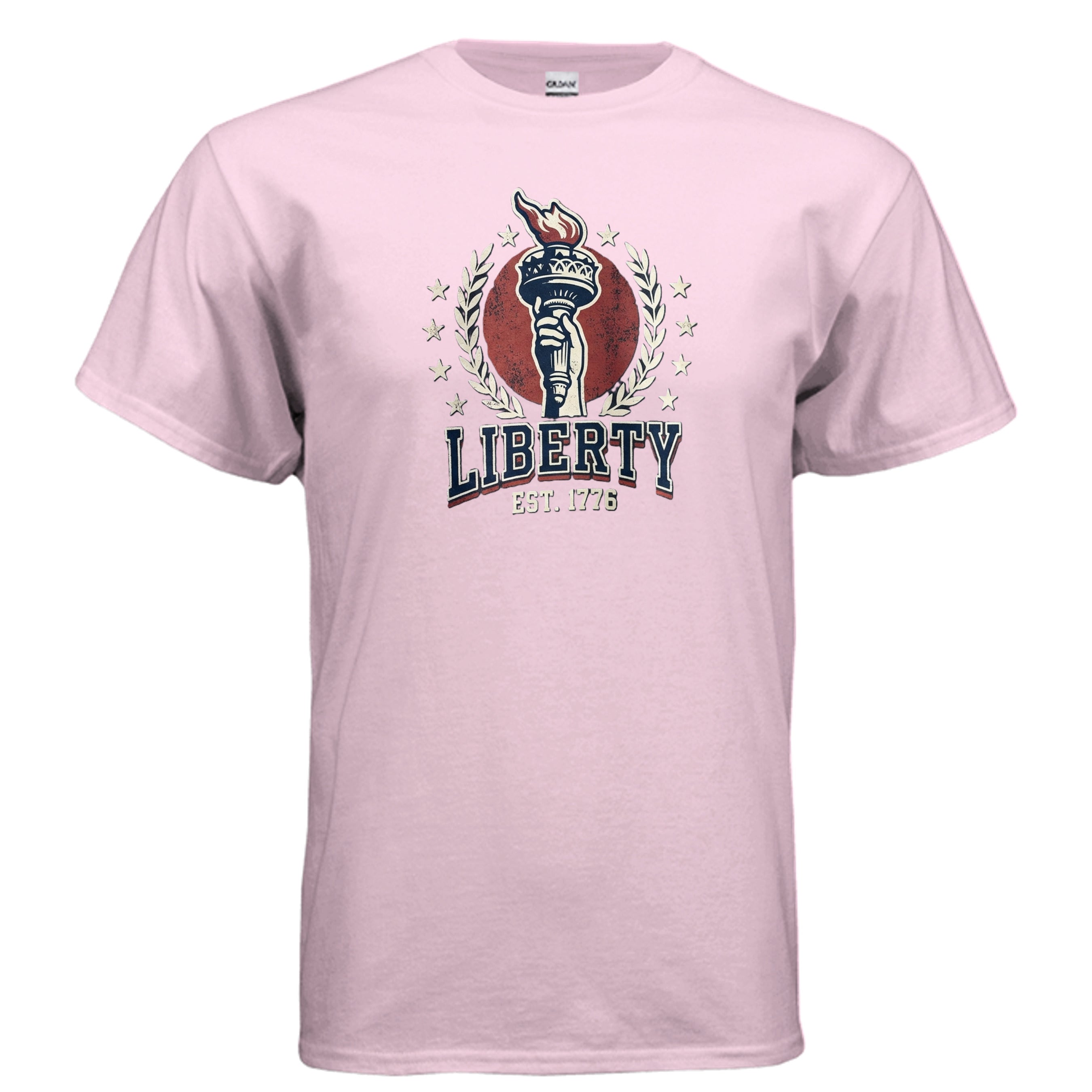 Liberty 1776 American Heritage Tee | Statue of Liberty Torch Patriotic USA Shirt Anvil and Anthem }