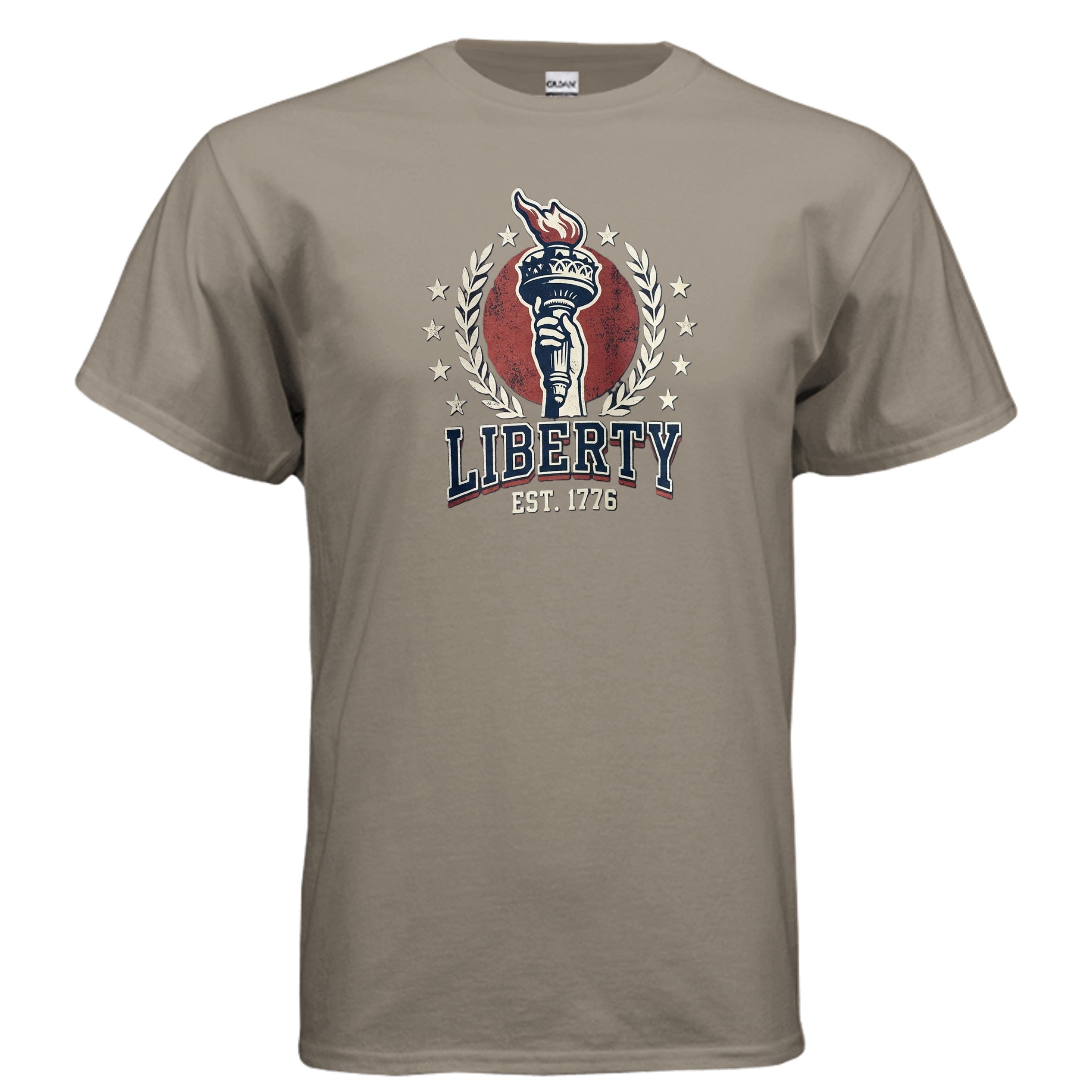 Liberty 1776 American Heritage Tee | Statue of Liberty Torch Patriotic USA Shirt Anvil and Anthem }