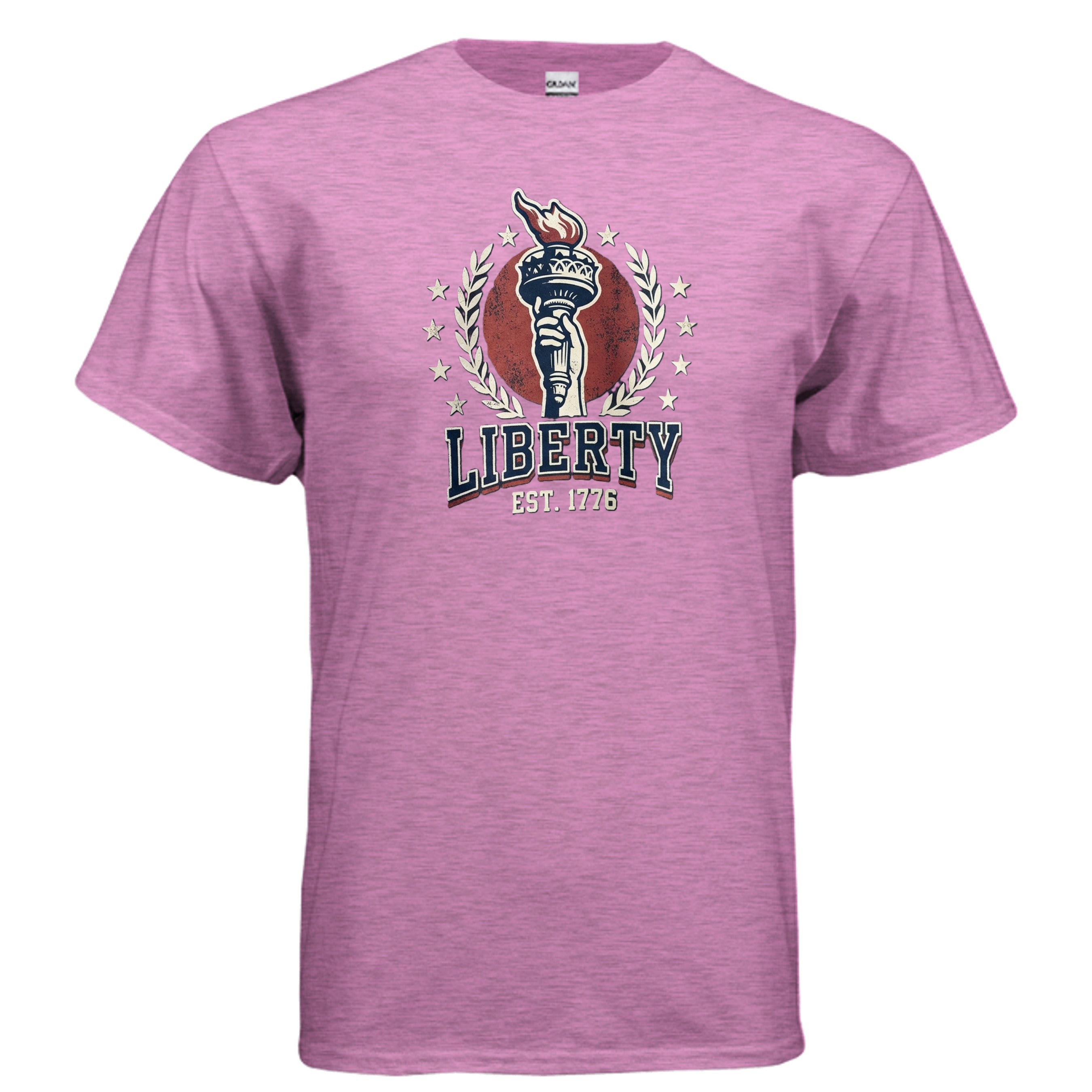 Liberty 1776 American Heritage Tee | Statue of Liberty Torch Patriotic USA Shirt Anvil and Anthem }