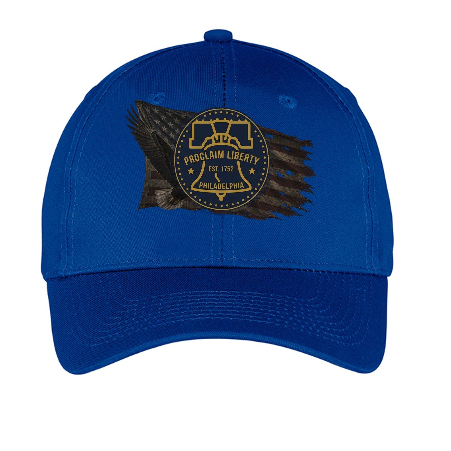 Proclaim Liberty Philadelphia Heritage Hat | Bald Eagle & Liberty Bell Patriotic Cap Royal ONE SIZE {{ product_type }Anvil and Anthem }