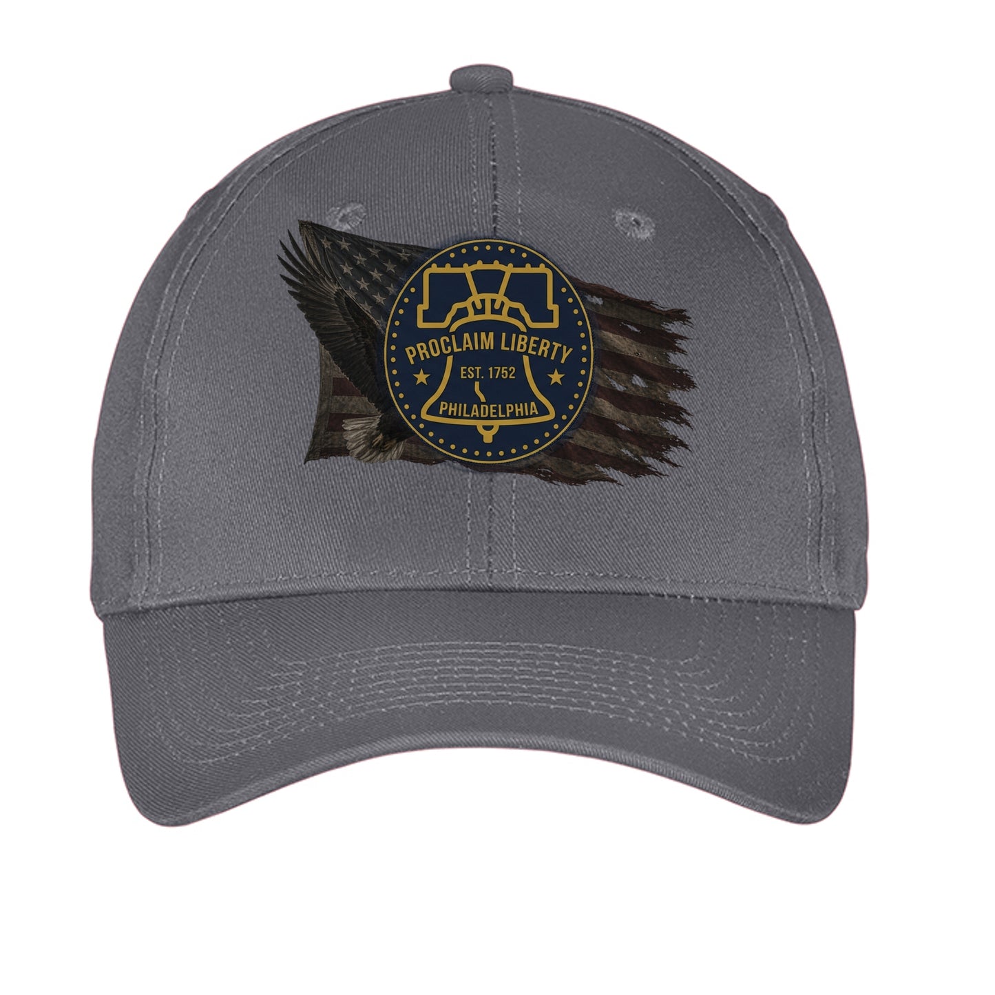 Proclaim Liberty Philadelphia Heritage Hat | Bald Eagle & Liberty Bell Patriotic Cap Charcoal ONE SIZE {{ product_type }Anvil and Anthem }