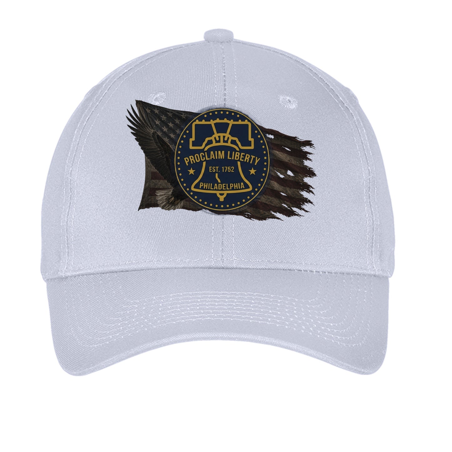 Proclaim Liberty Philadelphia Heritage Hat | Bald Eagle & Liberty Bell Patriotic Cap Silver ONE SIZE {{ product_type }Anvil and Anthem }