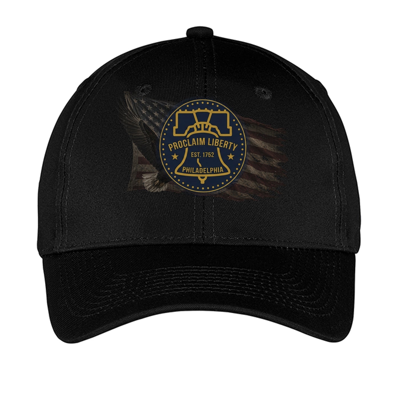Proclaim Liberty Philadelphia Heritage Hat | Bald Eagle & Liberty Bell Patriotic Cap Black ONE SIZE {{ product_type }Anvil and Anthem }