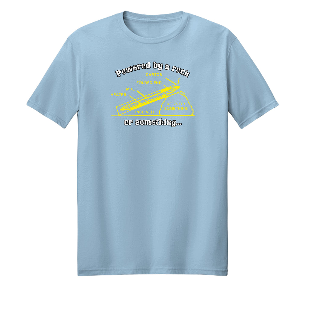 "Powered by a Rock or Something" MRE Graphic Tee – Military Humor Apparel {{ product_type }Anvil and Anthem }