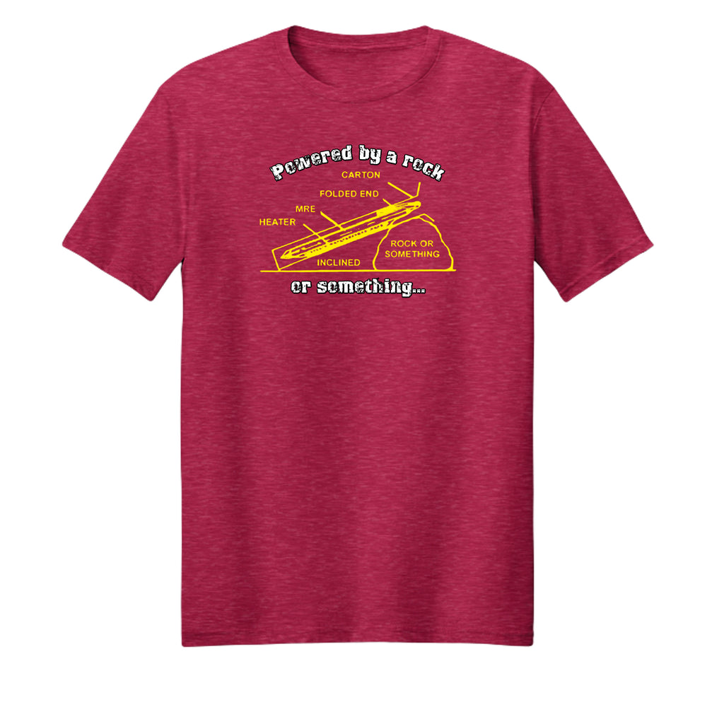 "Powered by a Rock or Something" MRE Graphic Tee – Military Humor Apparel {{ product_type }Anvil and Anthem }