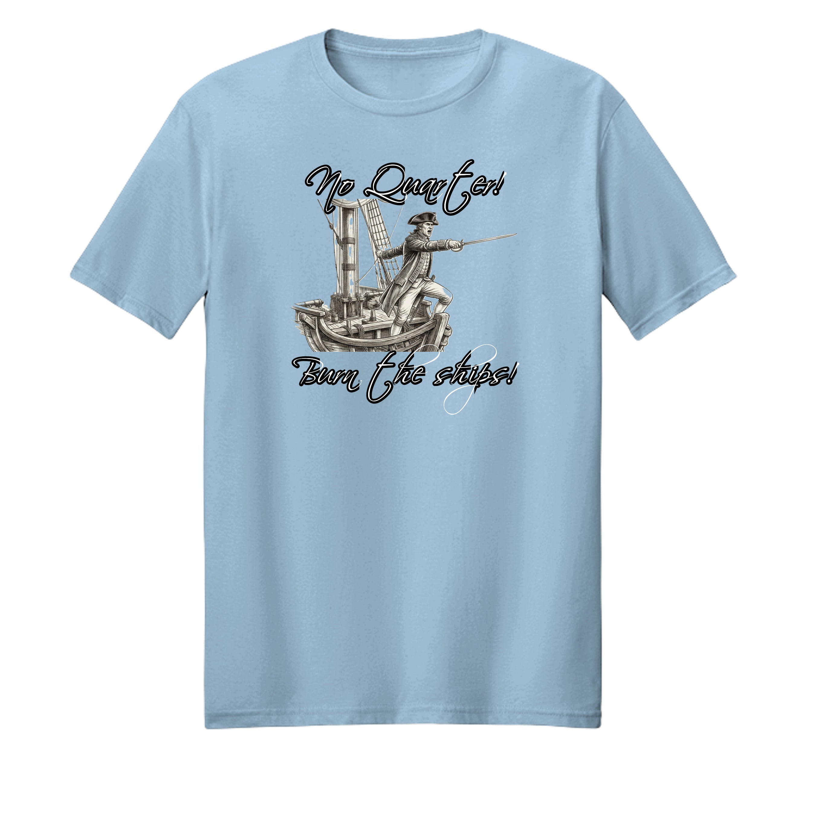 John Paul Jones "Burn the Ships" Premium Graphic Tee – American Naval Heritage Anvil and Anthem }