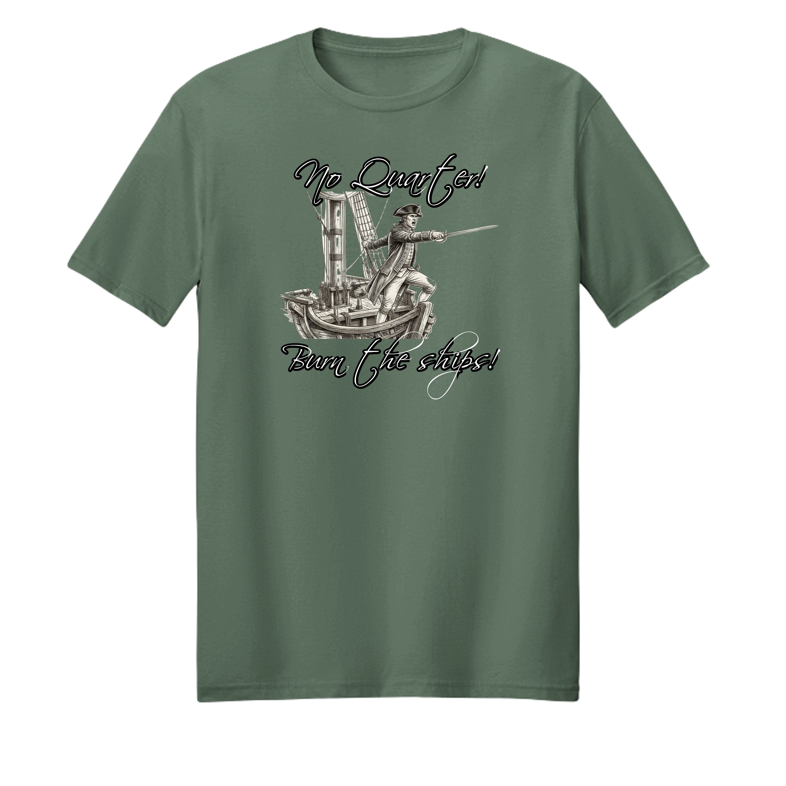 John Paul Jones "Burn the Ships" Premium Graphic Tee – American Naval Heritage Anvil and Anthem }