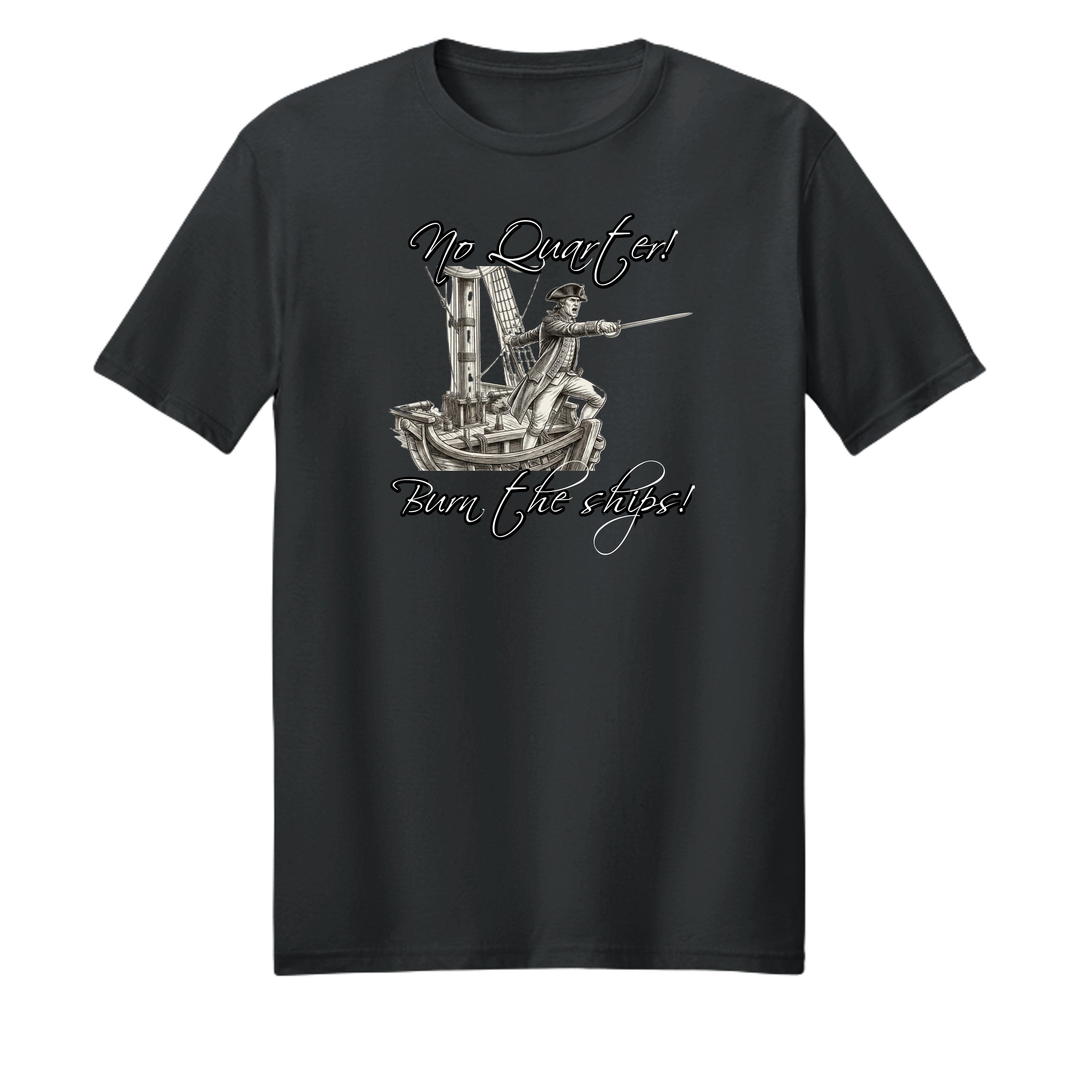 John Paul Jones "Burn the Ships" Premium Graphic Tee – American Naval Heritage Anvil and Anthem }