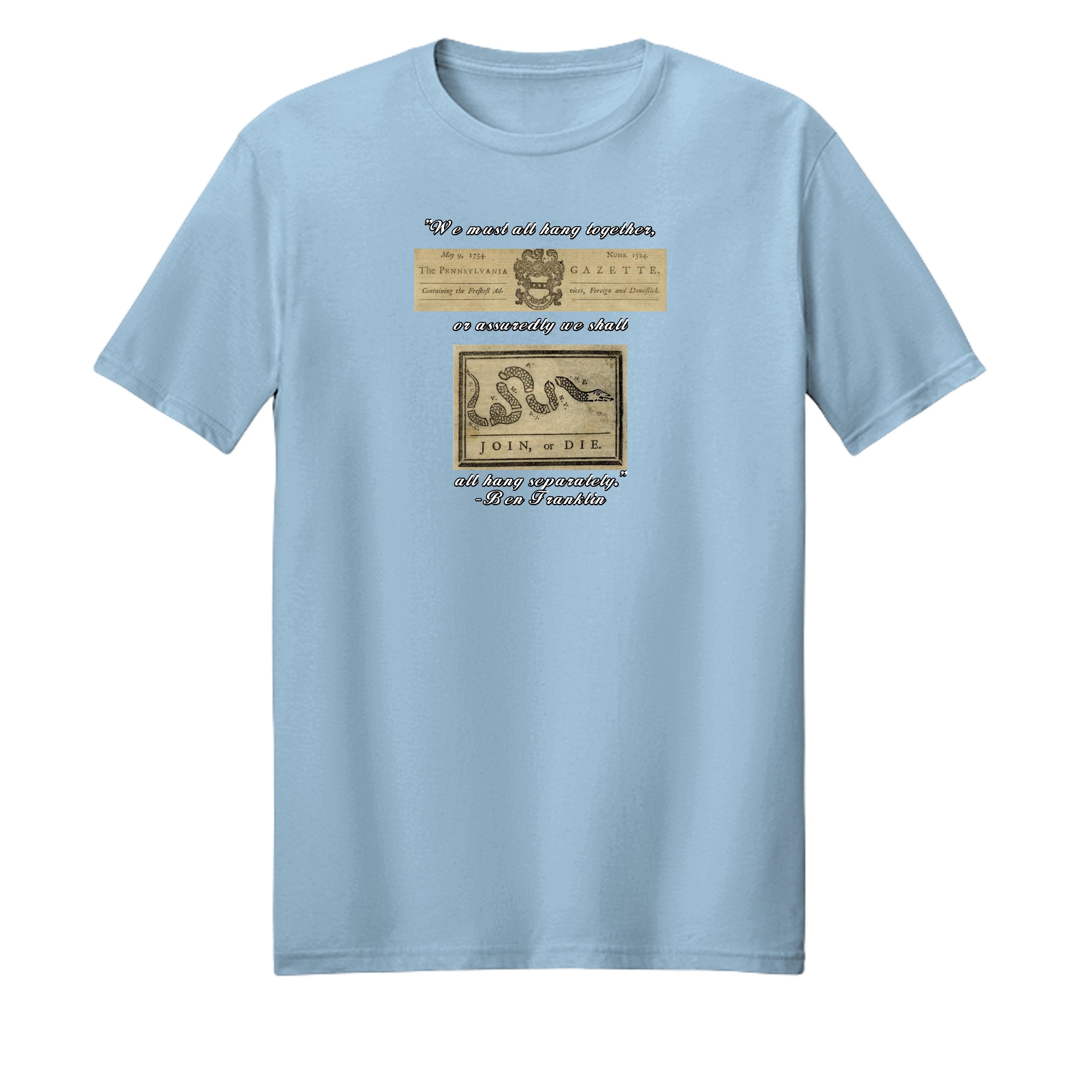 "Join or Die" Benjamin Franklin Patriotic Graphic Tee – American Founding History {{ product_type }Anvil and Anthem }