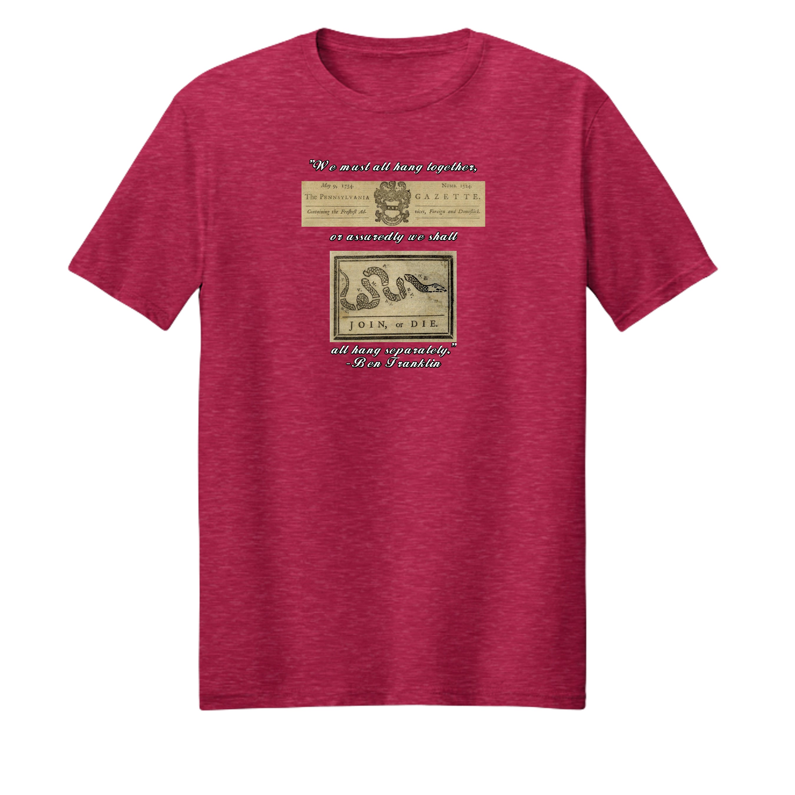 "Join or Die" Benjamin Franklin Patriotic Graphic Tee – American Founding History {{ product_type }Anvil and Anthem }