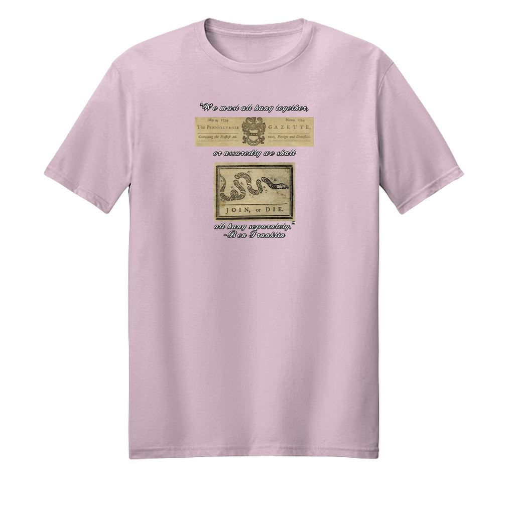 "Join or Die" Benjamin Franklin Patriotic Graphic Tee – American Founding History {{ product_type }Anvil and Anthem }