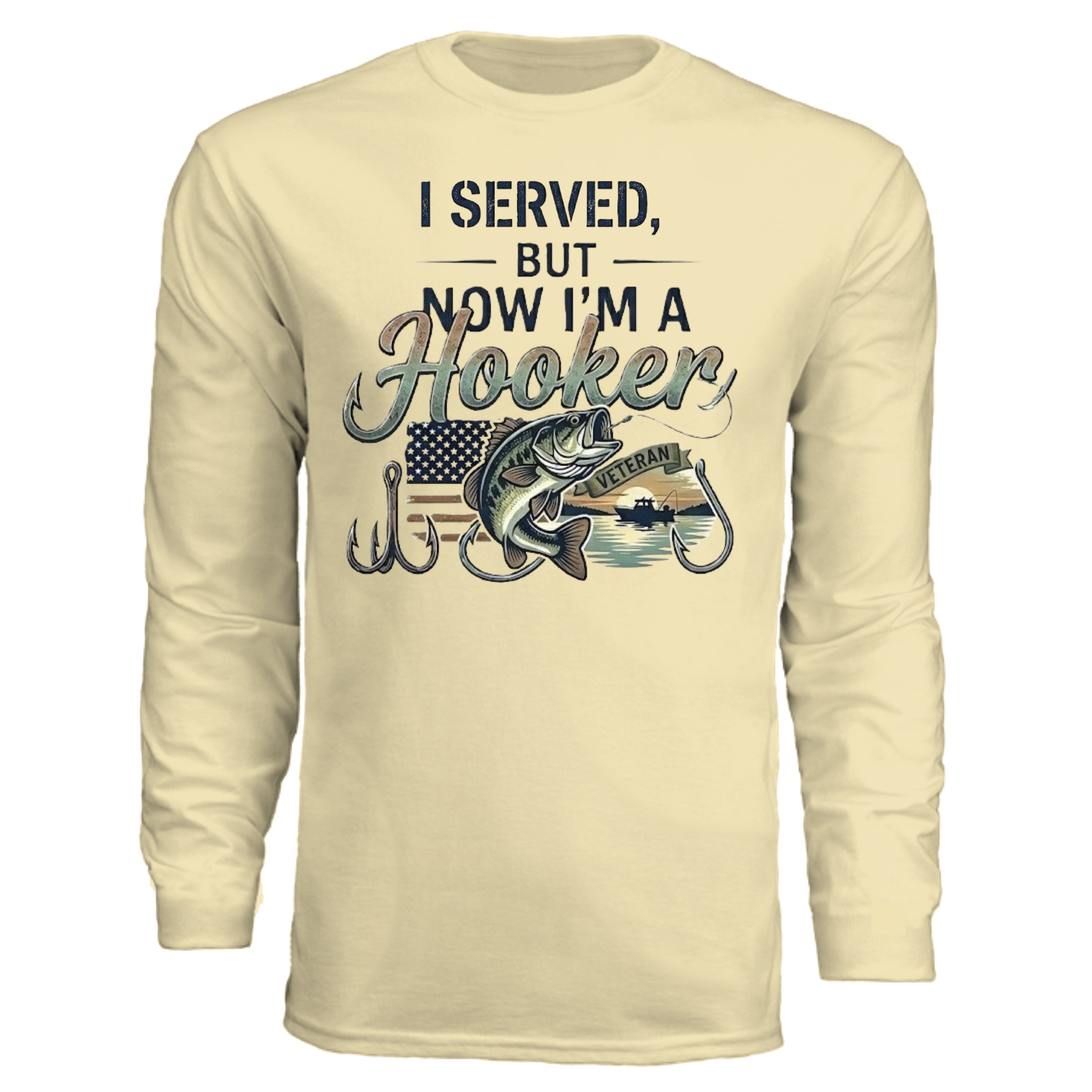 "I Served, But Now I Am A Hooker" Performance Fishing Shirt – UV Protection & Moisture Wicking {{ product_type }Anvil and Anthem }
