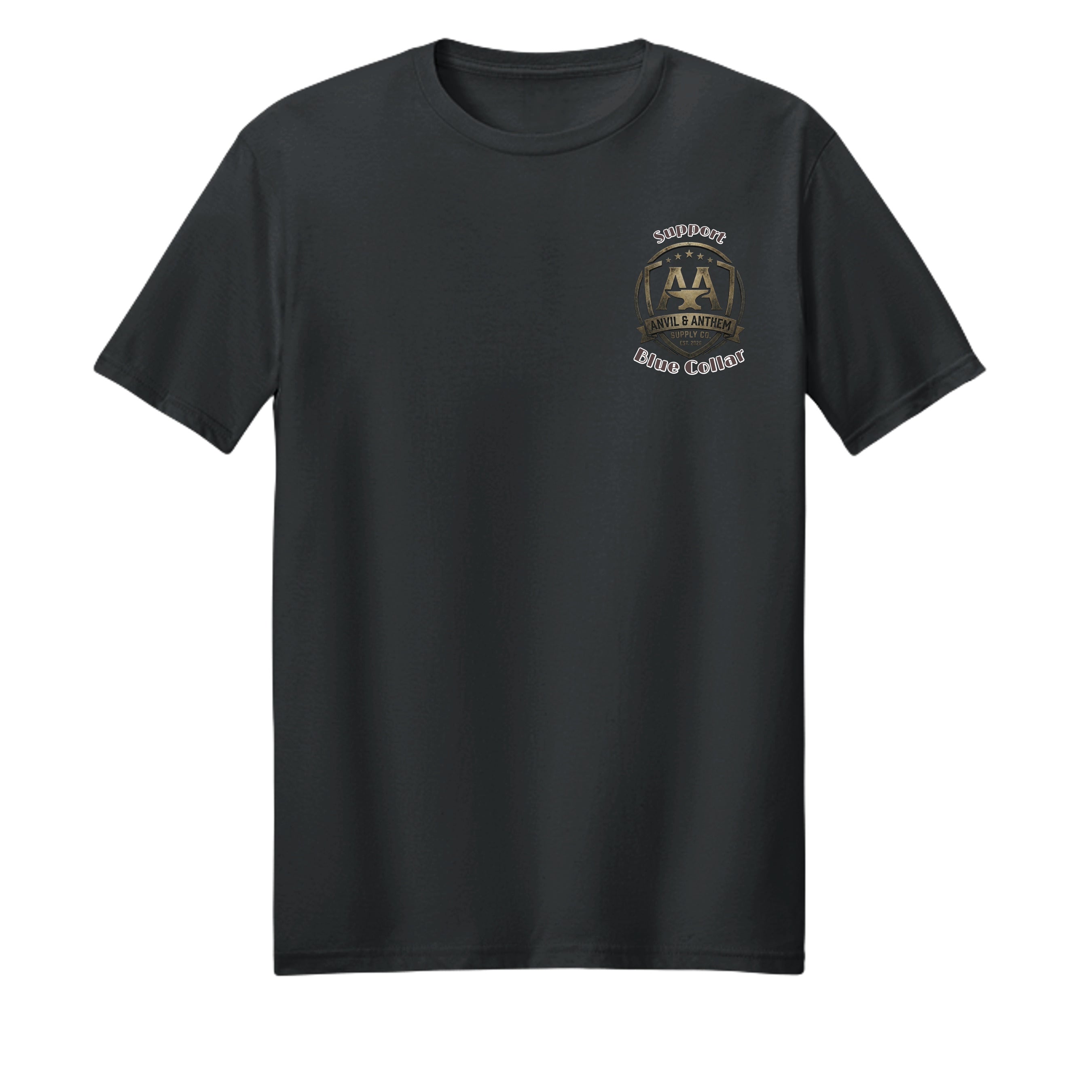 Blue Collar Trades "Backbone of the Nation" T-Shirt | American Tradesman Pride Tee Anvil and Anthem }